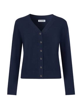 MHV ARCHIVE 澳洲美利奴羊毛女士V领中长款针织开衫毛衣