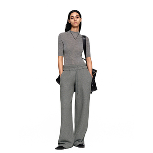 褶皱肌理弹力廓形微喇运动卫裤 MHV ARCHIVE