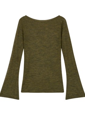 MHV ARCHIVE 马海毛混纺微透无缝卷边一字领