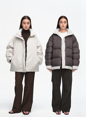 往季5折 MHV ARCHIVE 双面穿 90白鸭绒 女士中长款宽松羽绒服