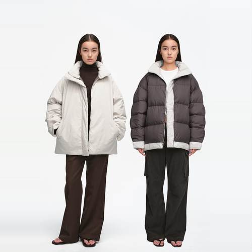 MHV90白鸭绒宽松中长款羽绒服