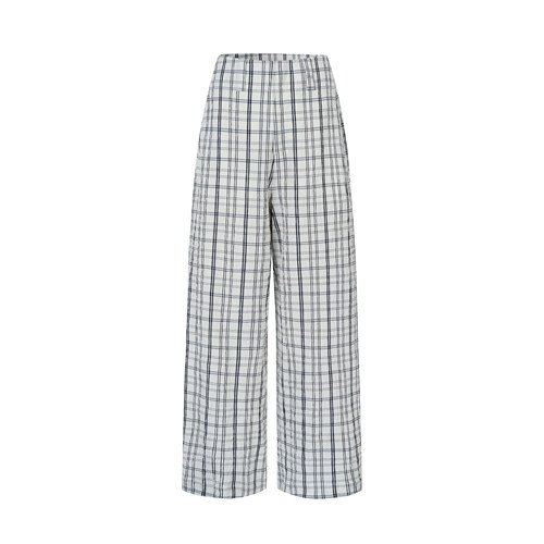 MHV ARCHIVE 新款泡泡纱白兰格纹女士宽松镰刀休闲裤