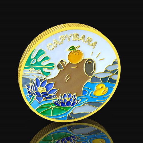 卡皮巴拉纪念章创意水豚硬币