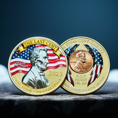 R.I.P PENNY林肯纪念章THE LAST CENT 1793-2025金属浮雕文创