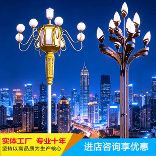 玉兰灯5米6米9火8米10米九头中华灯路灯户外灯高杆路灯景观广场灯
