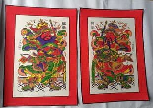 老门神朱仙镇木版年画纯手工制作古风国潮中国年精裱门贴