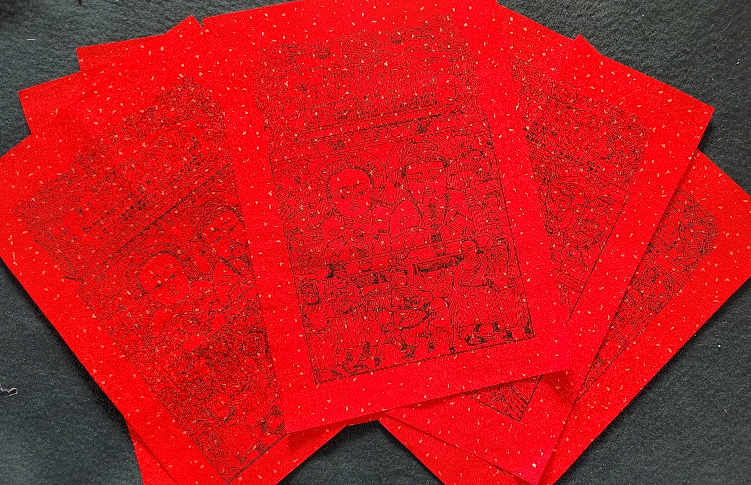 2024新年灶王红底素色祭灶纸马朱仙镇木版年画传统非遗精品纯手工