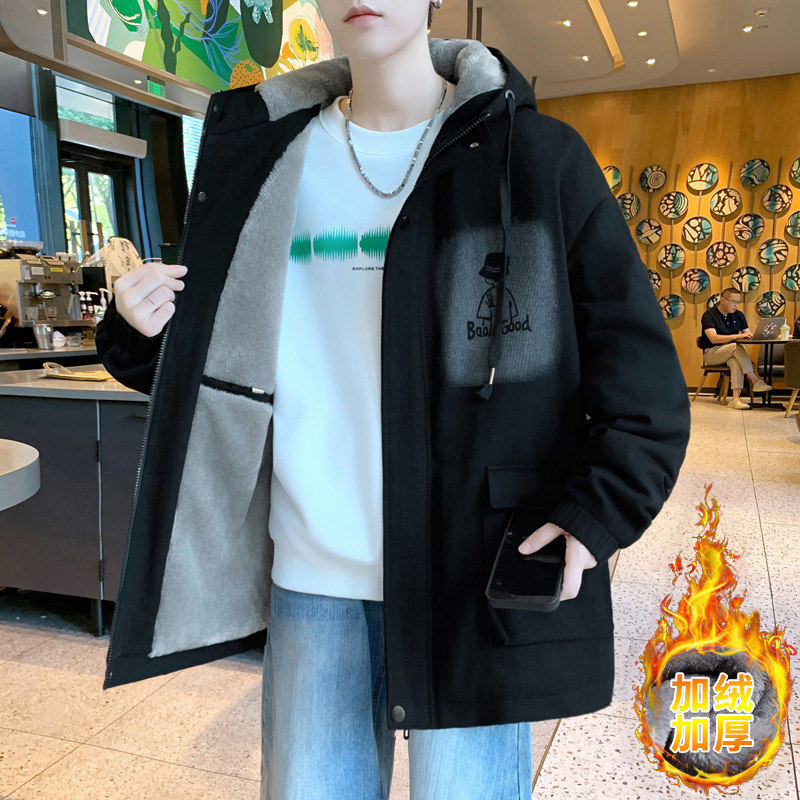 牛仔外套男冬季2025新款加绒加厚夹克潮流青少年学生保暖冬装棉服,男装,棉衣,淘宝优惠券,粉丝福利购,淘宝优惠卷