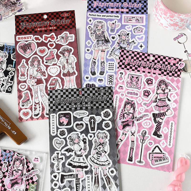 PaperMore小魔女甜心可爱少女动漫原宿日系手帐手机壳素材咕卡贴