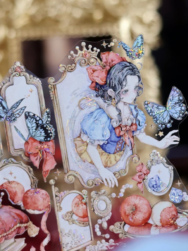 【循环分装】shine联名白雪公主童话系列人物造景手帐胶带拼贴pet