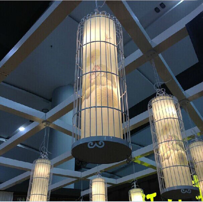 新中式鸟笼灯仿古美式餐厅吊灯创意个性铁艺灯笼酒店茶楼客厅灯饰