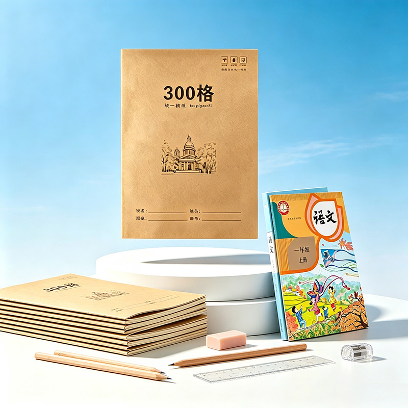 16k作文簿300格竖翻开学用品牛皮纸加厚80克作业本作文本学校统一