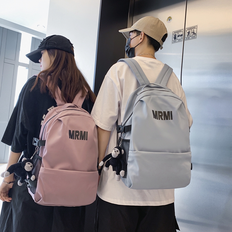 双肩包男士休闲简约大学生高中生书包男ins潮时尚百搭旅行背包女