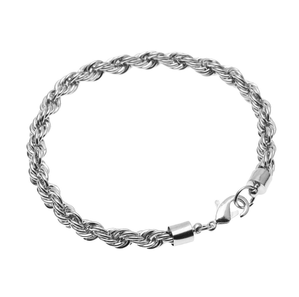 thumbnail for European and American Trendy Gold-Plated Twist Chain Bracelet for Men, Titanium Steel Hip-Hop Simple Versatile Non-Fading Bracelet, Street Fashion Jewelry