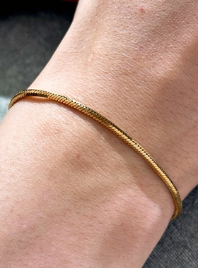 欧美流行24K金色八角蛇骨手链
