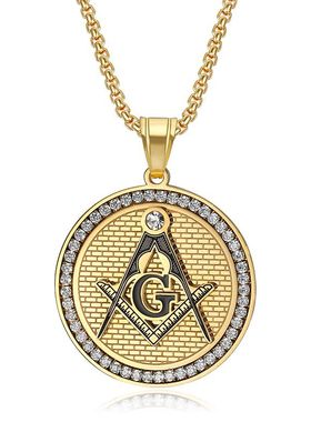 微镶锆石高品质钛钢嘻哈项链吊坠