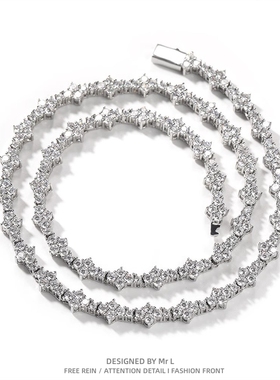 欧美个性嘻哈锆石网球链