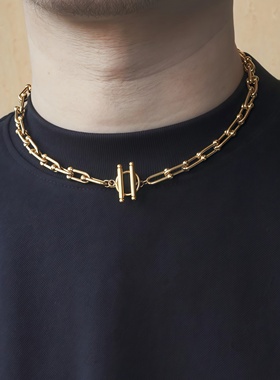 美式原创双扣马蹄锁骨链