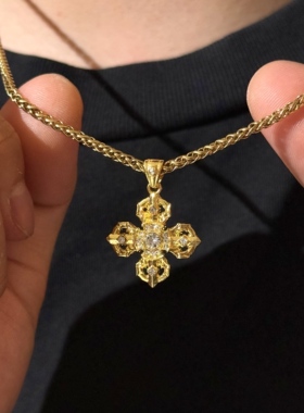 国潮古法金刚杵吊坠项链