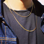 美式 嘻哈钛钢蛇骨链男女个性 bf风街舞说唱项链情侣百搭颈链锁骨链