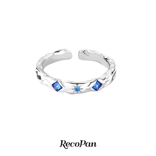 【鹭卓同款】RecoPan蓝色轨迹/原创蓝锆925纯银男女尾戒小号戒指