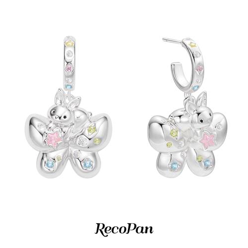 RecoPan兔子花园蝴蝶耳环礼物