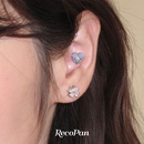 RecoPan蓝色伊甸 原创蓝松石十字架爱心小众设计感耳钉磁吸耳夹