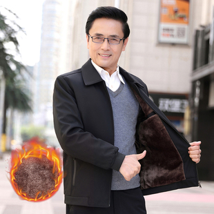 男士 加肥加大码 夹克衫 爸爸装 中老年加绒a93外套褂子 短款 n27秋装