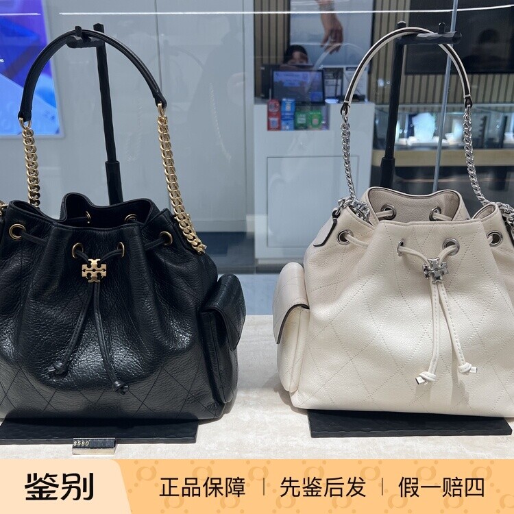 祺掌柜韩国Toryburch汤丽柏琦新款链条包黑白色单肩斜挎手提小号