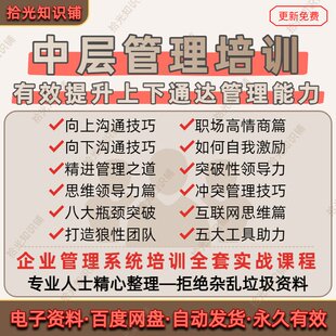 中层管理培训提升领导力上下级沟通技巧职场情商团队协作视频课程