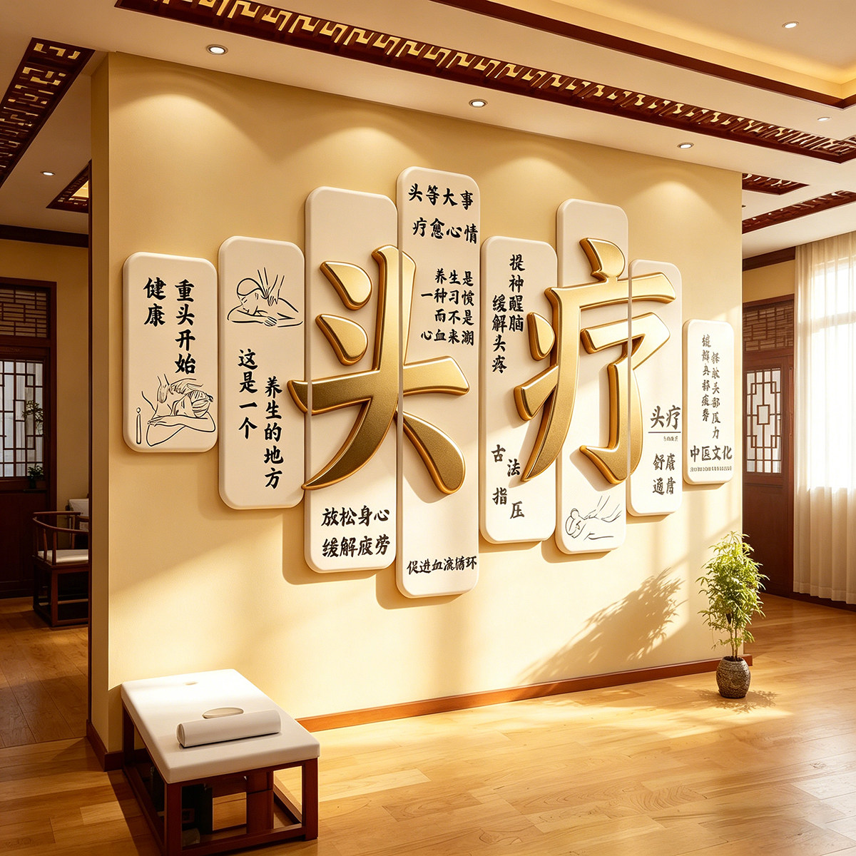 网红头疗店房文化形象墙面装饰画养发馆氛围布置图片宣传海报挂画图片