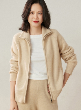 BM58038秋冬女士羊绒针织外套 通勤时尚百搭通勤简约休闲保暖开衫