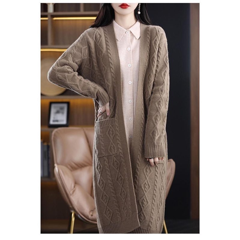 2023加厚长袖宽松民族风春款新款纯羊毛开衫打底针织外套MT-8116