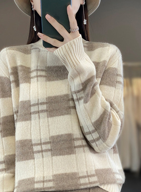 CB2541秋冬女100%羊毛半高领保暖针织衫毛衣 质感满满的温柔造型