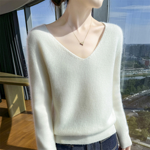 YR322秋冬女士100%羊毛针织衫简约版型适配各种下装 秋冬穿超温柔
