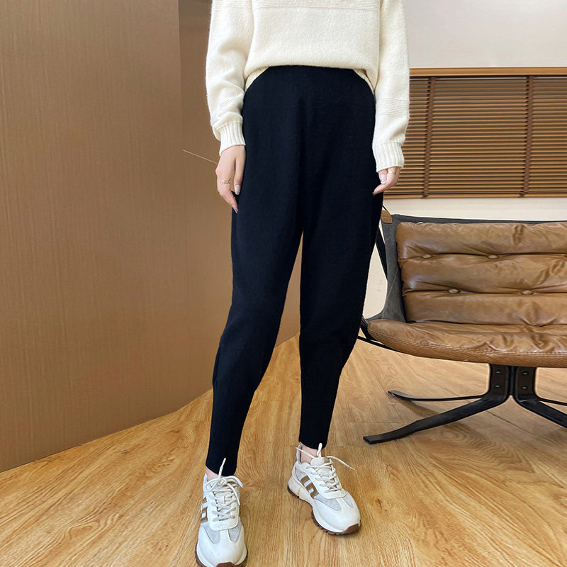 YD8830温柔洋气高束口马靴裤秋冬女士100%羊毛针织哈伦裤百搭时尚