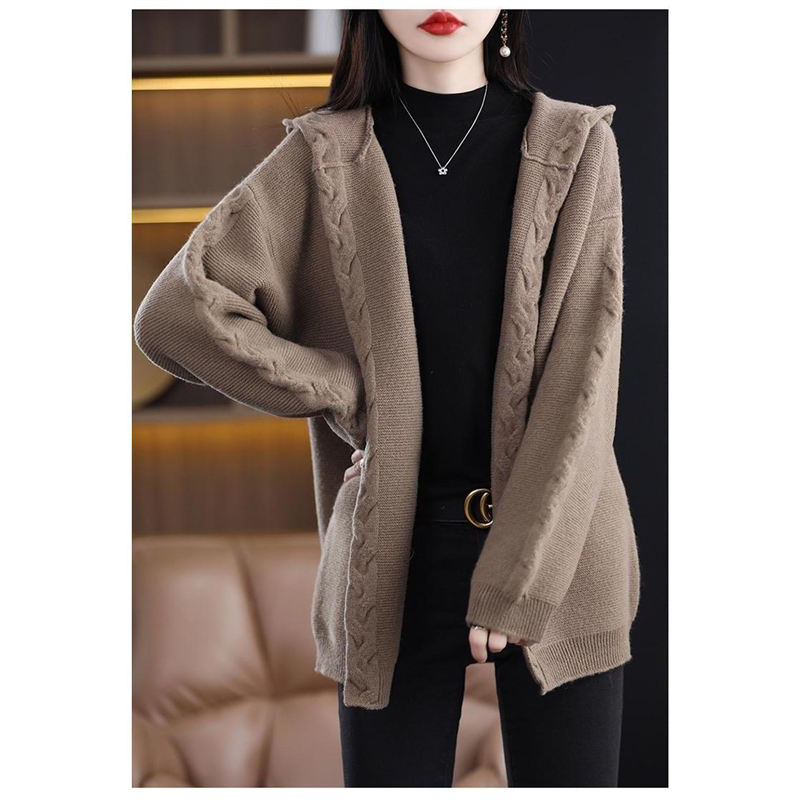 2023秋季秋冬春款新款纯羊毛开衫加厚针织外套宽松大码,MT-8103