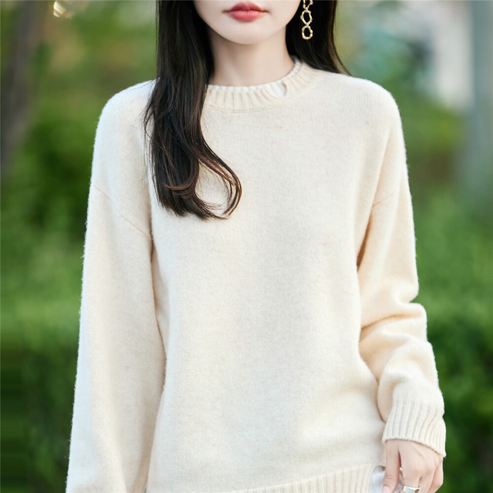 MT8266女士100%羊毛针织衫宽松版型+细腻质感秋冬穿搭尽显少女感
