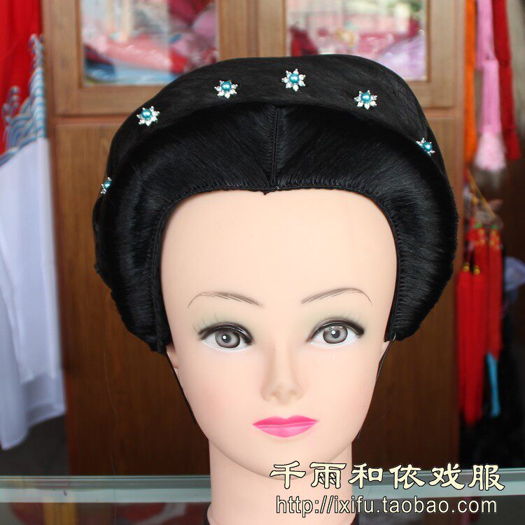 越剧普通正旦头套夫人假头发套中年旦角仿古戏曲头套7