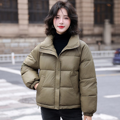 冬季羽绒棉棉衣女亮面皮棉服外套