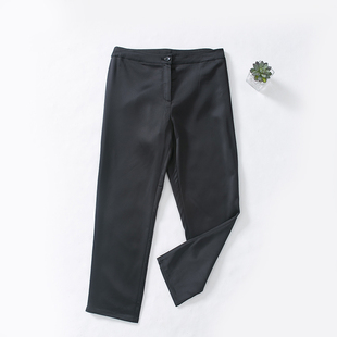 女亮面松紧腰休闲七分裤 窄脚烟管裤 铅笔裤 3夏 裤 包邮 工装 S14 修身