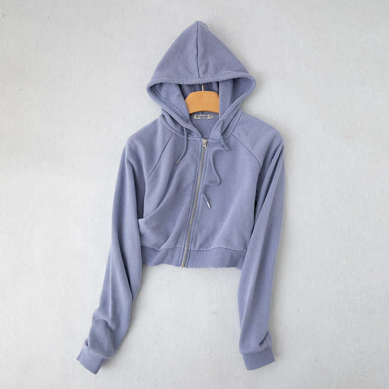 E75-2春秋原单新品短款连帽卫衣