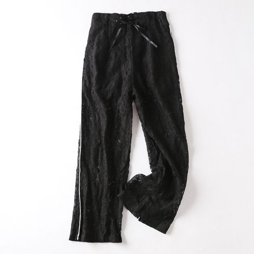 气质通勤休闲裤蕾丝阔腿裤长裤