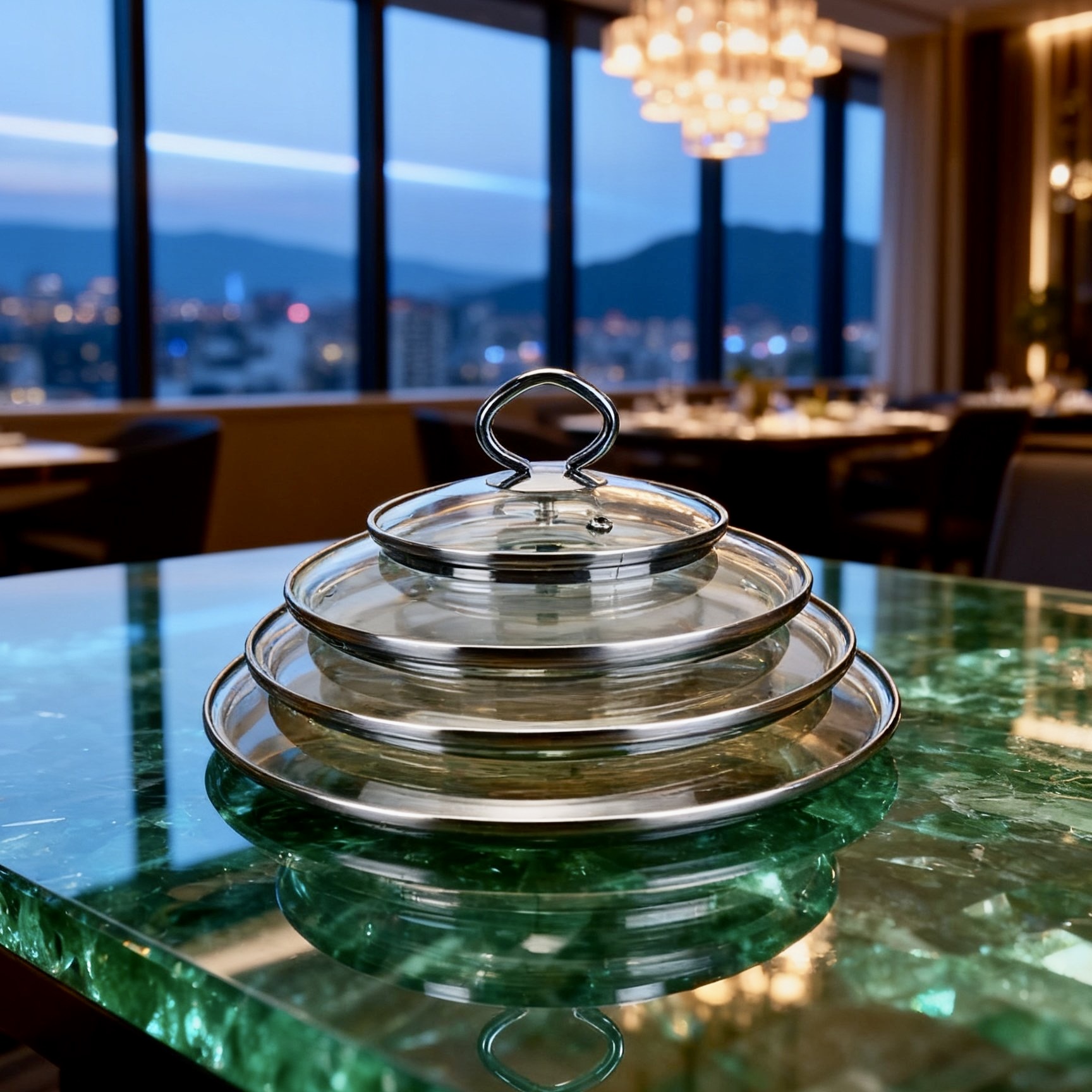 304不锈钢锅盖家用透明钢化玻璃耐热蒸锅炒菜锅盖煮水壶盖