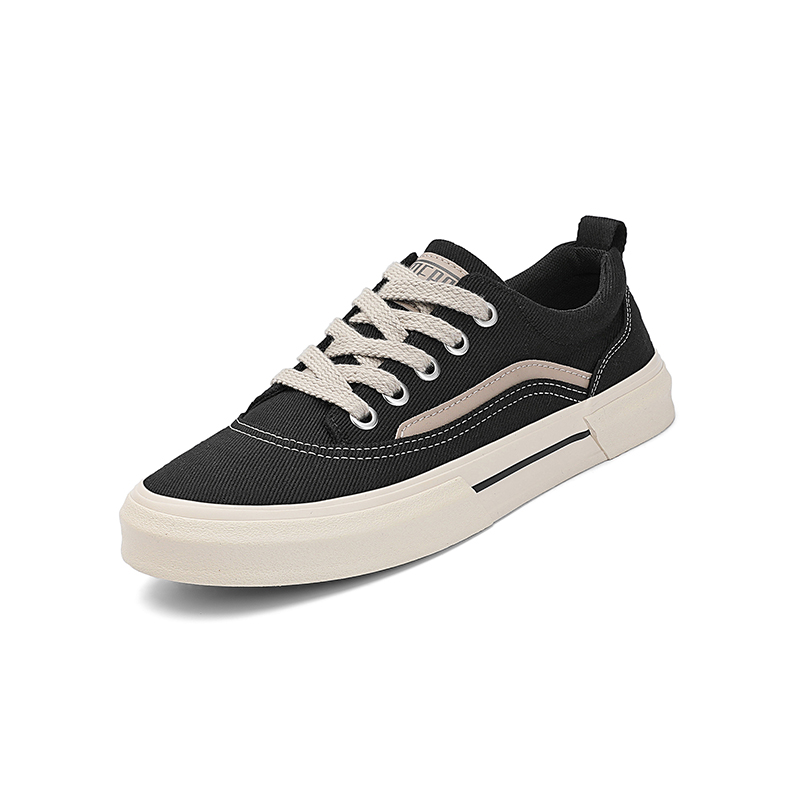 25823闪步男士新款低帮春夏秋季潮流系带运动休闲学生透气帆布鞋