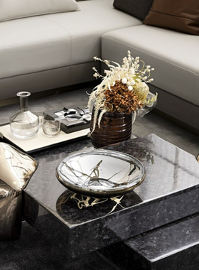 可凡现代客厅茶几桌面软装组合