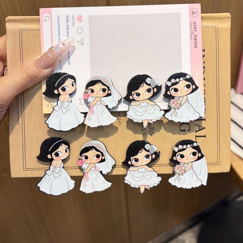 新款韩系趣味新款别致可爱婚纱小女孩甜美鸭嘴夹碎发夹侧边夹发饰