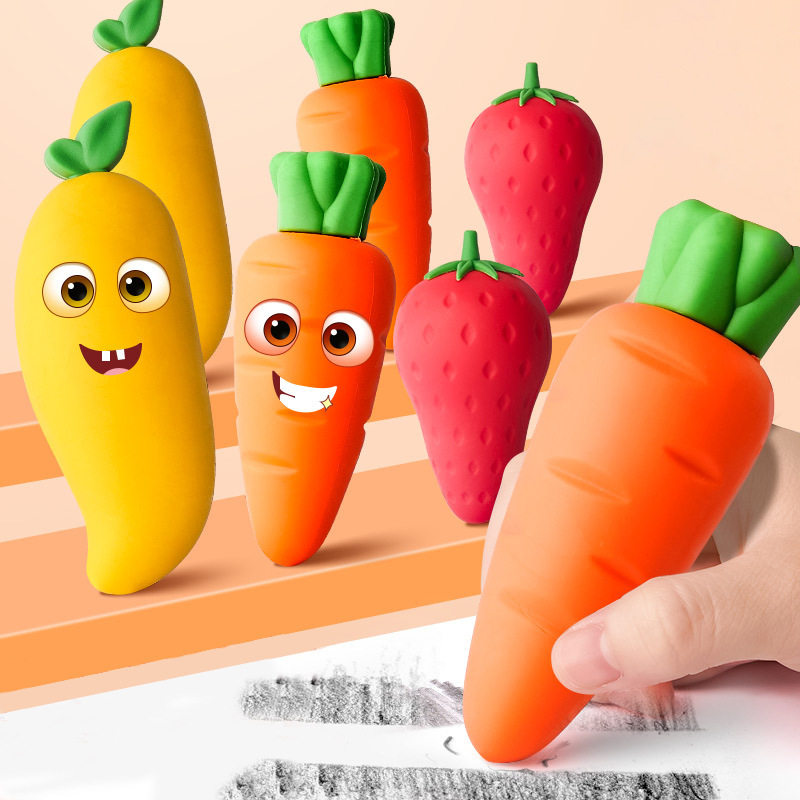 学生创意文具巨无霸水果橡皮擦幼儿园可爱芒果草莓胡萝卜干净橡皮
