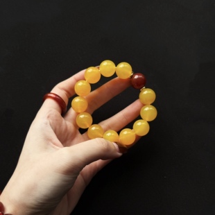 天然黄玛瑙玉髓手链搭配黄水晶圆珠手串送闺蜜礼物高级感手饰