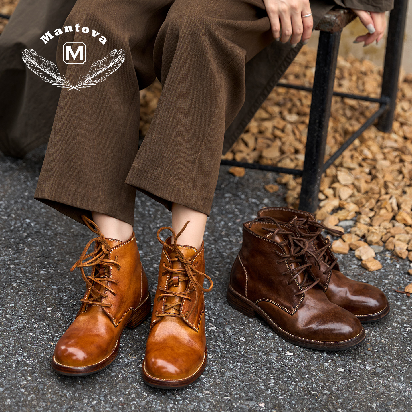 mantova曼托瓦短靴女马皮短筒